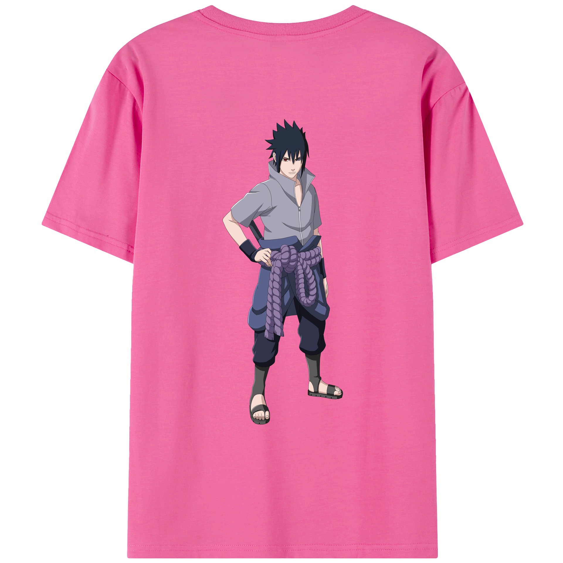 （画像用） NARUTO -ナルト- うちは サスケ Uchiha Sasuke レディース半袖Tシャツ(バックプリント)